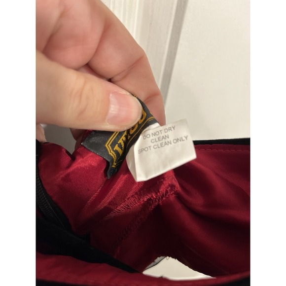 Vtg 90s Formal Prom Dress Gown Red Black Mesh Overlay Floral Glitter Gothic Sz 8 - Picture 6 of 13